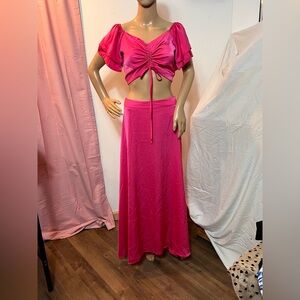 Chic Coco Moda Fuchsia Maxi long skirt 2pc set size L